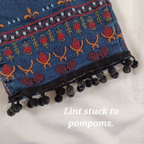 St. John's Bay Jeans Skinny Ankle Cropped Fringe Dark Wash Highrise Size Plus 14 - Picture 7 of 12